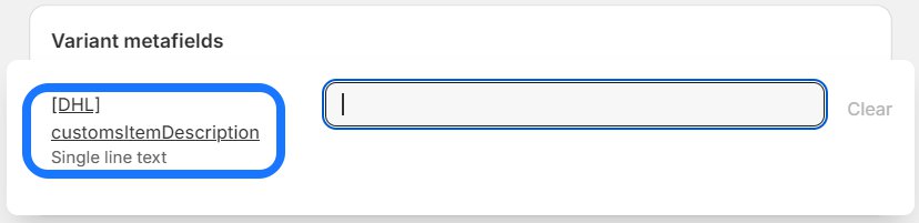 [DHL] customsItemDescription