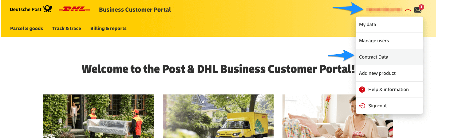 Business Customer Portal step 1